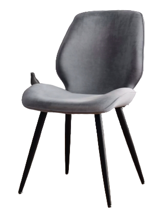 Стул Y2024 (каркас черный тк.серый/ Velvet HLR-20)