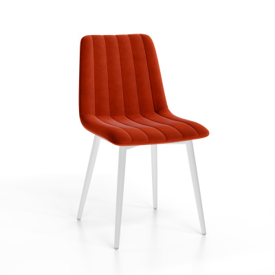 Стул Тибо (каркас белый нубук коллекции Lamb кирпичный) Стул Тибо (каркас белый нубук коллекции Lamb кирпичный)