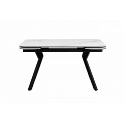 Стол кухонный керамика на металлическом каркасе Валео 1400(1700/2000)*850*760мм (т.820 (Черная шагрень), Керамика 20 (Жемчуг)))