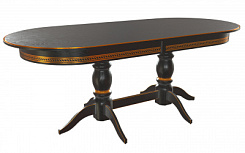 Стол Прайм 1900*840*765 (тон черный RAL9005 + патина золото) Стол Прайм 1900*840*765 (тон черный RAL9005 + патина золото)