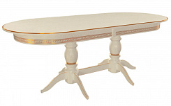 Стол Прайм 1900*840*765 (тон слон.кость RAL1013 + патина золото) Стол Прайм 1900*840*765 (тон слон.кость RAL1013 + патина золото)