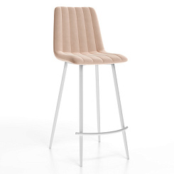 Стул барный Тибо (каркас Барный белый нубук коллекции Lamb бежевый) Стул барный Тибо (каркас Барный белый нубук коллекции Lamb бежевый)