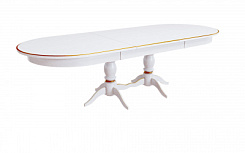 Стол Кингли 2000(2600)*1000*765 (тон белый RAL9003 + патина золото) Стол Кингли 2000(2600)*1000*765 (тон белый RAL9003 + патина золото)